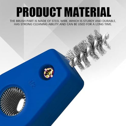 4 in 1 Car Battery Cleaning Brush, Battery Terminal Cleaner, Anti-Rust Auto Battery Cleaner Brush Tool with Steel Wire, Vehicle Battery Terminals Machine Parts Cleaning Tool for Cars (Blue) - color: Blue