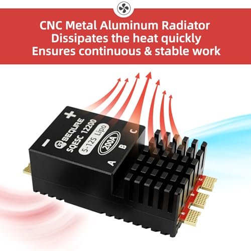 SEQURE 200A Brushless ESC 5-12S for RC Car Boat Crawler AM32