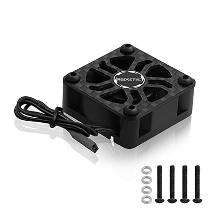 RC Cooling Fans 30mm 27000RPM Surpass Hobby RC Motor ESC Fan with Cover | Replacement Fans (Without Motor Heatsink) for 1/8 1/10 RC Car Truck Buggy Truggy - color: Black Fan Only