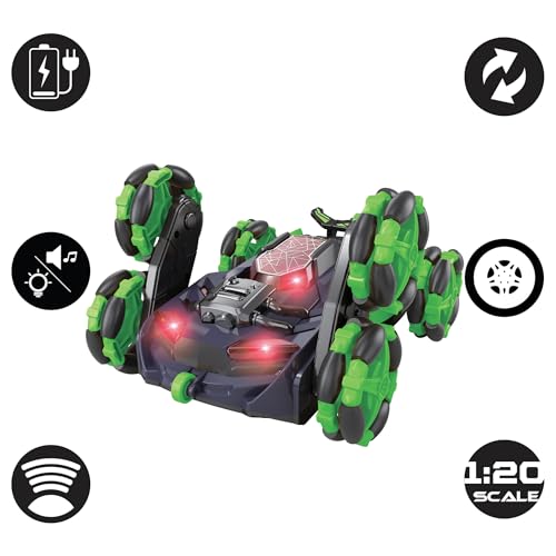 LEXiBOOK, Crosslander Flip RC Car, RC45 | 360° stunts, Smoke jet, 6 wheels, Rechargeable - style: Crosslander Flip