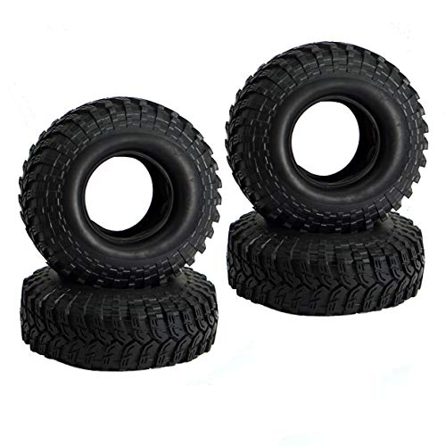 4Pack Vgoohobby Super Larger 4.48" Outer Diameter RC Crawler Tires,1.9" Tires with Foam Inserts Compatible with Axial SCX10 90047 D90 D110 Tamiya CC01 Traxxas TRX-4 1/10 RC Crawler Truck