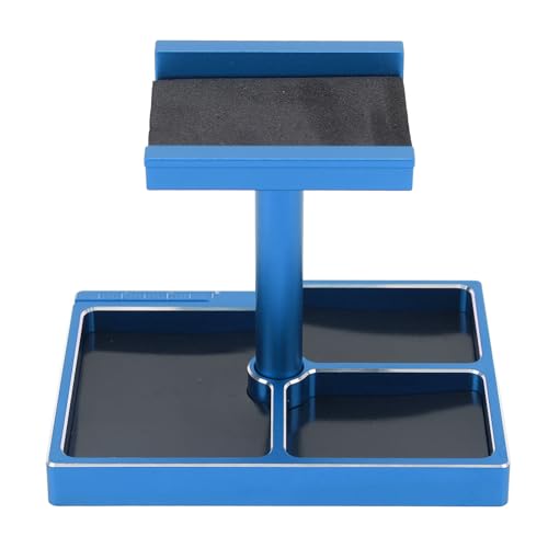 RC Car Working Stand with Magnetic Screw Trays for 1/18 1/24 RC Cars Aluminum Repair Workstation Kit (Blue) - color: Blue