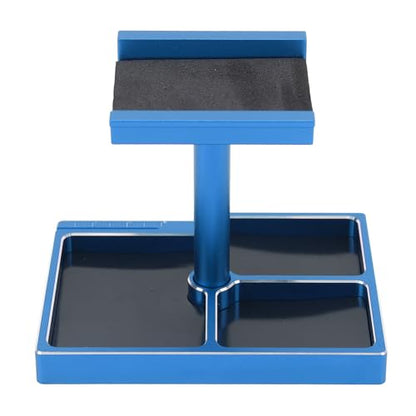 RC Car Working Stand with Magnetic Screw Trays for 1/18 1/24 RC Cars Aluminum Repair Workstation Kit (Blue) - color: Blue