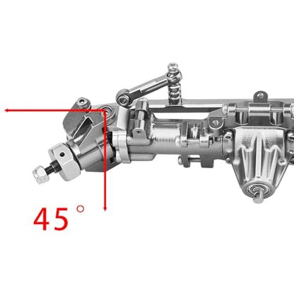CNC Aluminum Alloy Front Rear Axle Set for LOSI Mini LMT 1/18 Digger Monster Truck Brushed RTR LOS01026 Metal Upgrade Parts (Titanium)