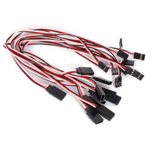 Healifty 10pcs 32cm Male to Female 3-pin Servo Extension Wire Cable Set for Rc Car and Helicopter with Sturdy Hard Plastic Connector for Servo and Receiver Connection