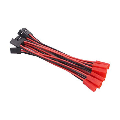 10pcs JR Futaba Male Servo Connector Plug to JST Female Adapter Cable 22awg 10cm Silicone Wire for RC Lipo Battery