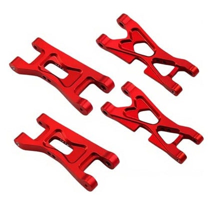 RC Models Components For WLtoys 244016 For Losi Micro B T 1/24 RC Car Upgrades Parts Accessories Front Rear Suspension Arms Set Meta Aluminum 2PCS(Red) - color: Red