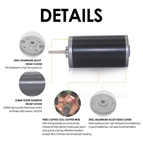 31ZY Permanent Magnet DC Motor Electric Brushed Motor CW/CCW, 6V 12V 24V 3500-8000 RPM Permanent Magnet Motor Brushed Motor (24V 5000 RPM) - size: 24V 5000RPM