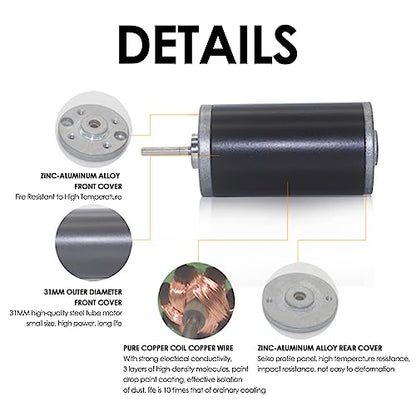 31ZY Permanent Magnet DC Motor Electric Brushed Motor CW/CCW, 6V 12V 24V 3500-8000 RPM Permanent Magnet Motor Brushed Motor (24V 5000 RPM) - size: 24V 5000RPM
