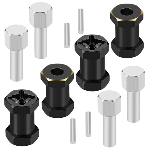 4PCS 12mm Hex Drive Hubs Combiner Coupler Counterweight Brass Extended Hex Wheel Hubs 17mm/20mm/25mm Thick Wheel Spacers Offsets for 1/10 SCX10 90046 D90 RC Crawler Car Upgrades (20mm) - color: 20mm