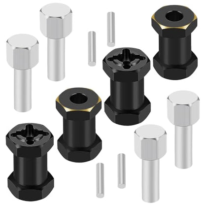 4PCS 12mm Hex Drive Hubs Combiner Coupler Counterweight Brass Extended Hex Wheel Hubs 17mm/20mm/25mm Thick Wheel Spacers Offsets for 1/10 SCX10 90046 D90 RC Crawler Car Upgrades (20mm) - color: 20mm