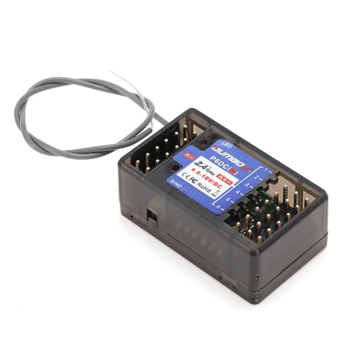2PCS DUMBORC P6DCG RC Receiver with Gyroscope Linkage LED Simulation System Remote Receiver 2.4Ghz RC Controller Receiver for DUMBORC X4/X5/X6/X6PM/X10P-350/DDF-350