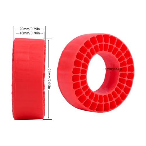 DJX 4PCS 1.0 Inch Tire Inserts Silicone Rubber Insert Foam Waterproof for 56-58mm*22-24mm 1.0'' Tire (Red) - color: Red