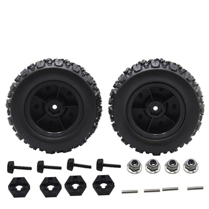 Blomiky 12mm Hex-Hole 3.6 * 1.65 Inch Wheel Tire and Hex Pin Locknuts Accessories Suitable for 1/14 1/16 Hyper Go 14210 14211 H14BM H16BM RC Trucks / 14210 Tire and Locknut