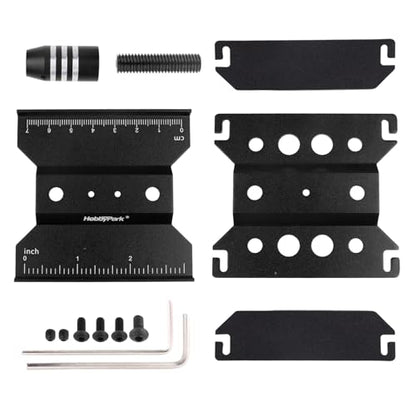 HobbyPark Mini RC Car Work Stand Aluminum for 1/24 1/18 Scale RC Crawler Axial SCX24 Traxxas TRX4M FCX24 FCX18 Workstation 360 Degree Rotation Lift Lower (Black) - color: Black