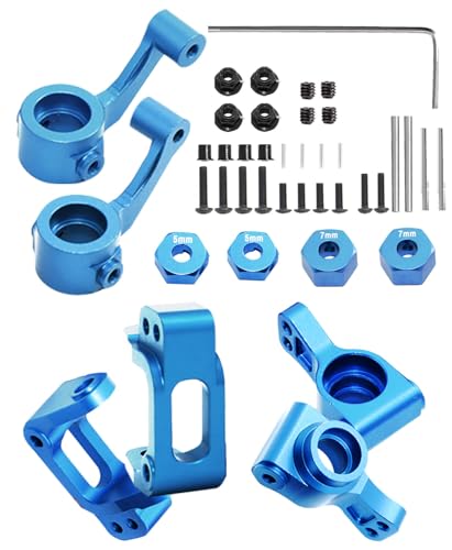 Upgrade Part for 1/10 ECX 2WD,Alloy Caster Block&Steering Blocks&Rear Stub Axle Carriers Wheel Hex Hubs for Ecx 1/10 2WD Ruckus Axe Brutus Circuit Crush K&N Torment,RC Hop-Up Parts,Blue - color: Block Caster Set (Blue)