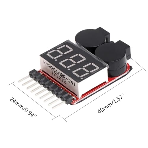 2 in 1 Li-ion Lipo Battery Low Alarm 1S-8S Buzzer Checker