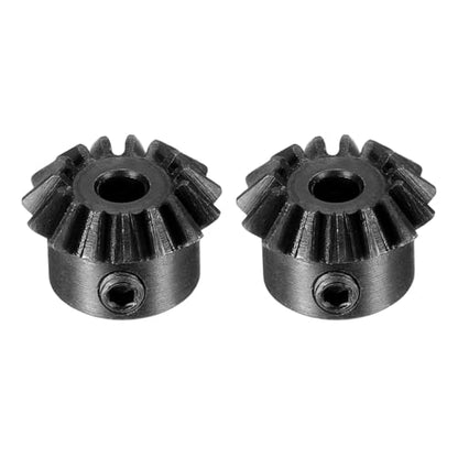 uxcell 2pcs Bevel Gear 0.8 Module 1:1 Reduction Rate 15T 3mm Hole Dia Bevel Pinion Gear 45# Steel, 45 Degree Steering Gear for Hardware Mechanical Rotation, Black - size: 3mm Bore