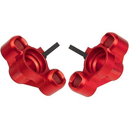 ShareGoo Aluminum Front Steering Knuckle Steering Blocks Caster Blocks w/Pivot Ball Compatible with Arrma 1/8 V5 Kraton Outcast Notorious 6S BLX Upgrades Parts (Red) - color: Red
