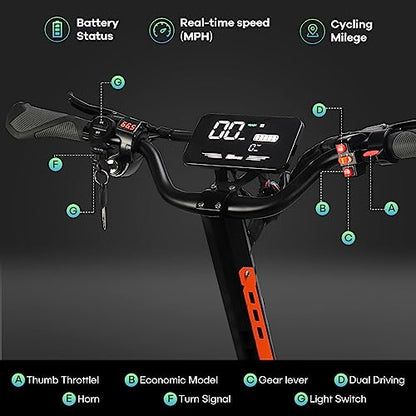 ZSNAKE Electric Scooter for Adults High Power 5600W Dual Motors Top Speed 50 MPH, 60V 30Ah Battery 60+ Miles Range, 11" Tubeless Off-Road Tire Sports Folding E-Scooter with Seat