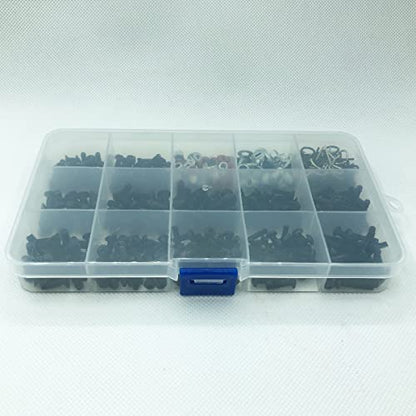 620Pcs RC Screw Kit Screws Assortment Set M3 M4 Hex Nut Shell Buckle RC Repair Tool Kit Hardware Fastener for 1/8 1/10 1/12 1/16 Scale RC Cars Truck Crawler DIY Parts