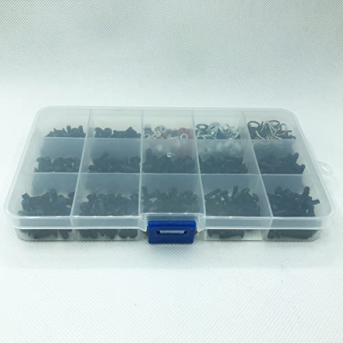 620Pcs RC Screw Kit Screws Assortment Set M3 M4 Hex Nut Shell Buckle RC Repair Tool Kit Hardware Fastener for 1/8 1/10 1/12 1/16 Scale RC Cars Truck Crawler DIY Parts