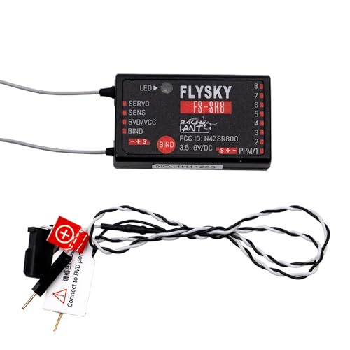 GoolRC Flysky FS-SR8 Receiver, 2.4GHz 8 Channel Remote Control Receiver Compatible with Flysky FS-ST8 RC Transmitter for RC Cars, Boats and Helicopters