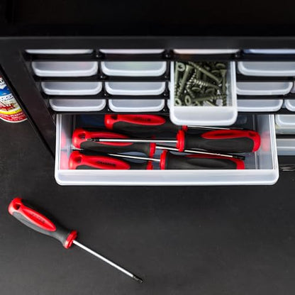IRIS USA 36-Drawer Storage Cabinet, Garage Tool Screws, Made in USA, Black | Wall mountable, Stackable, Hardware, Electronics, Teacher Toolbox, Small Parts - color: Black, size: 36 Drawer