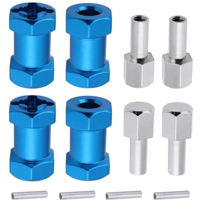4-Pack HobbyPark 12mm Wheel Hex Drive Hubs Combiner Coupler Aluminum 20mm Offset Extension for 1/10 RC Crawler Car Parts (Blue) - color: Blue, size: 20mm Length