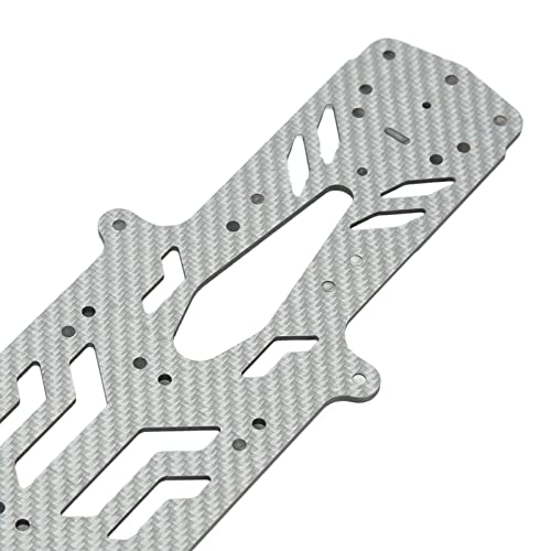 RC Drift Racing Chassis Plate, Carbon Fiber Aluminum Alloy RC Car Chassis Upgrade Parts, High Strength CNC Carbon Fiber for MST RMX2.0S RRX2.0S 1/10, Lightweight Two Layer Hollow D (Silver SSG) - color: Silver Ssg
