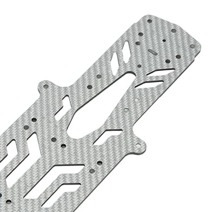 RC Drift Racing Chassis Plate, Carbon Fiber Aluminum Alloy RC Car Chassis Upgrade Parts, High Strength CNC Carbon Fiber for MST RMX2.0S RRX2.0S 1/10, Lightweight Two Layer Hollow D (Silver SSG) - color: Silver Ssg