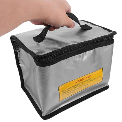 OSALADI Explosionproof Lithium Battery Storage Bag Silver with Large Capacity for Rc Car and Drone Battery Safety Pouch Fireproof Guard Pouch Charging and Transport