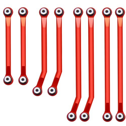 RCHUBAM 8PCS RC Heightened Links Set for 1/18 TRX4M K10 F150 | Aluminum Chassis Link Rod End Kit for TRX4M,RC Replacement Accessories - color: Black