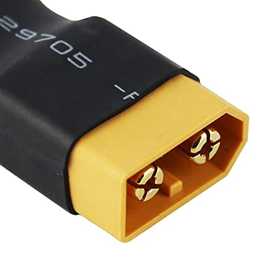 3 pcs No Wires XT90 Connector Female to XT60 Connector Male XT-90 XT-60 Wireless Conversion Adapter for RC Hobby Model FPV Drone Car Lipo NiMH Battery, Black