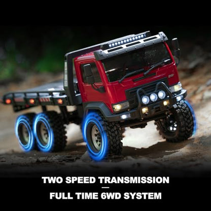 FairRC 1/18 RC Crawler CR18P Arktos 6x6 RC Crawler, High Performance RC Rock Crawler with Flatbed & Portal Axles, Hobby Grade RC Truck Crawler, Remote Control RC Car for Adult RTR (Black)