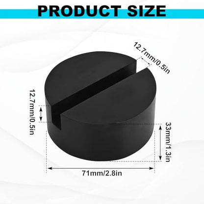 2 pcs Universal Jack Stand Pad Adapter Pinch Weld Side Frame Rail Protector, Slotted Rubber Jack Pads, Frame Rail Protector Puck/Pad Keeps Pinch Weld, Paint and Metal Safety