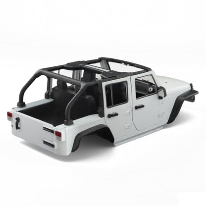 1/10 RC Jeep Wrangler Convertible Hard Shell Kit, for 1/10 RC Crawler TRX4 Axial SCX10 90046 90027 313 Wheelbase Shell Modification Accessories (White) - color: White