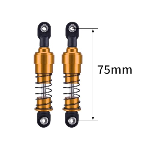 75mm-115mm Big Bore Shocks, RC Crawler Shocks for 1/10 RC Crawler LCG Chassis Gspeed V3 Element Enduro SCX10 TRX4 Gamde R1 Comp Builds DIY (Gold 75mm 2pcs) - color: Gold 75mm 2pcs