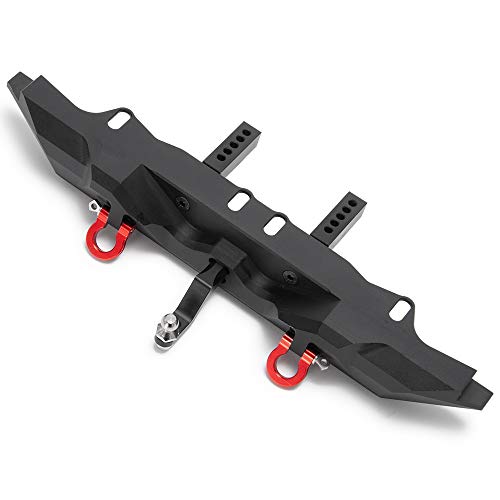 Aluminum Rear Bumper with Trailer Hitch 2pcs Red Shackles for TRX-4 T4 1/10th RC Crawler Car Upgrades Parts | 1/10th Crawler Car Upgrades Parts