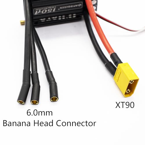 O'Hara 150A 2-6S LiPo ESC Waterproof Brushless Electronic Speed Controller with BEC and XT90 6.0mm Banana Head Connector for RC Boats Model Ship - size: 150A ESC