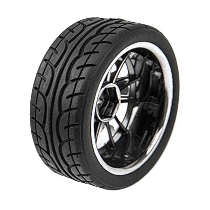 12-Spoke 12mm Hex Hub Wheel Rims & Rubber Tires Compatible with HSP Tamiya HPI Kyosho 1/10 On-Road Touring Car WLtoys 1/14 144001 Traxxas 1/16 Slash RC 1/18 A959B Buggy