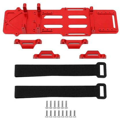 Aluminum Alloy Battery Holder/ESC/Receiver Bracket for LOSI 1/18 Mini LMT 4X4 Brushed Monster Truck Metal Upgarded RC Parts (red)