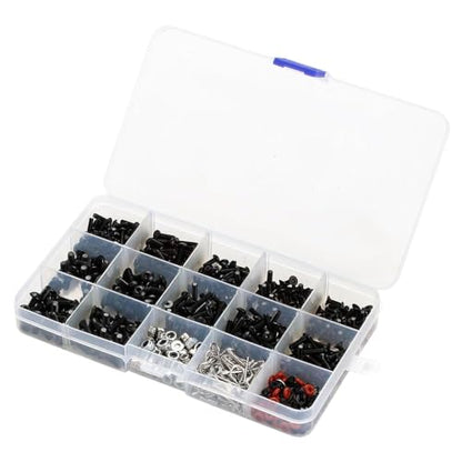 COMODO RC Car Metal Screws and Nuts Set for 1/10 Crawler – M3 M4 Flat & Round Head Hardware Kit Compatible with, MST