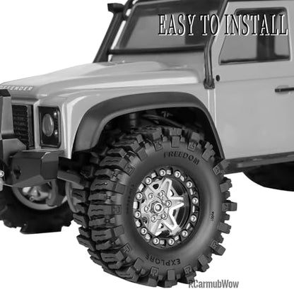 1.3 Inch RC Crawler Wheels Aluminum Alloy Rims Set Compatible with TRX4M Ascent-18 SCX24 FCX24 1/18 1/24 RC Car Upgrades,RCarmubWow 1.3 Beadlock Wheels,4pcs,Silver - color: Silver(4pcs)