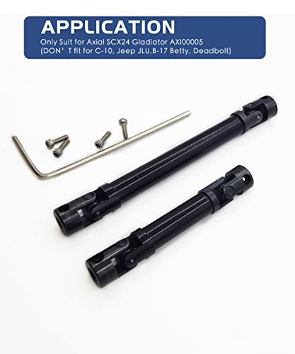 Steel RC Drive Shaft for 1/24 SCX24 Gladiator AXI00005 Axial Upgrade Parts | SCX24 Driveshaft Hardened Steel Upgrade Parts,High Strength,Wear Resistant,CNC machined - size: For SCX24 AXI00005