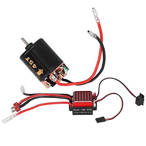 RC ESC Kit, High Torque 540 Brushed Motor 360A Current Handling with T Plug for 1/10 Scale RC Car Racing Off-Road Hobbyists Beginners - size: 45T