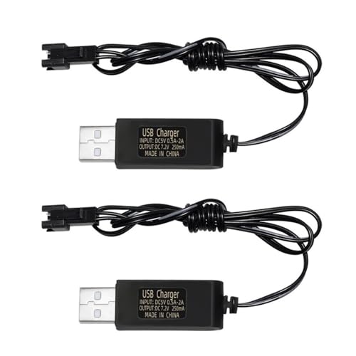 7.2V USB Charger with SM-2P Plug Battery Charging Cable for 7.2V NICD/NIMH Battery RC Truck RC Excavator RC Cars