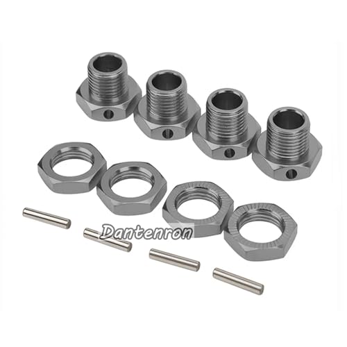 RC Aluminum 17mm Wheel Hex Nuts with Wheel Hub Wrench Repair Tool Set Upgrades Part for 1/8 RC Cars Trucks Off Road Buggy Arrma Typhon Kraton 6S 3S Traxxas E-Maxx E-Revo Mojave (Titanium) - color: Titanium