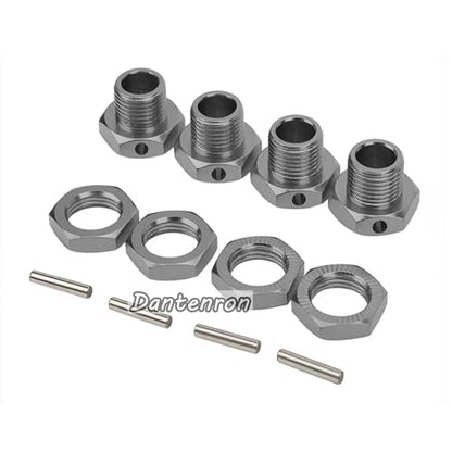 RC Aluminum 17mm Wheel Hex Nuts with Wheel Hub Wrench Repair Tool Set Upgrades Part for 1/8 RC Cars Trucks Off Road Buggy Arrma Typhon Kraton 6S 3S Traxxas E-Maxx E-Revo Mojave (Titanium) - color: Titanium