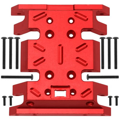 Aluminum Center Transmission Skid Plate Mount Gearbox Mount Compatible with MN128 MN86 MN86S MN86K MN86KS MN G500 1/12 RC Crawler Car (Red) - color: Black